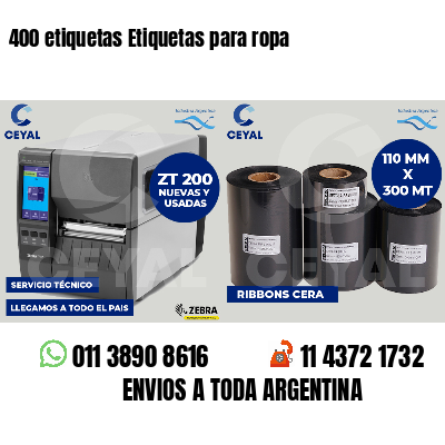 400 etiquetas Etiquetas para ropa