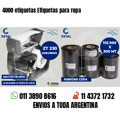 4000 etiquetas Etiquetas para ropa