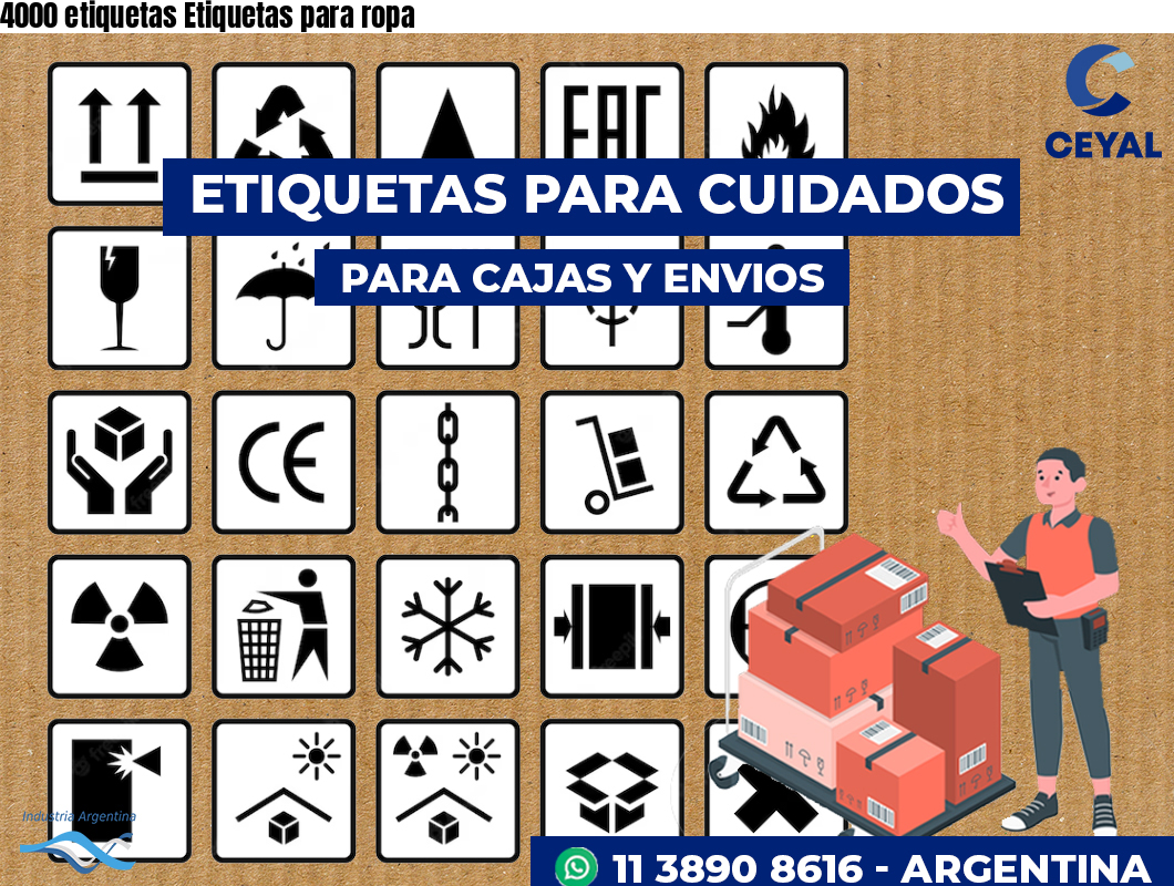 4000 etiquetas Etiquetas para ropa