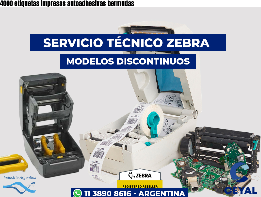 4000 etiquetas impresas autoadhesivas bermudas