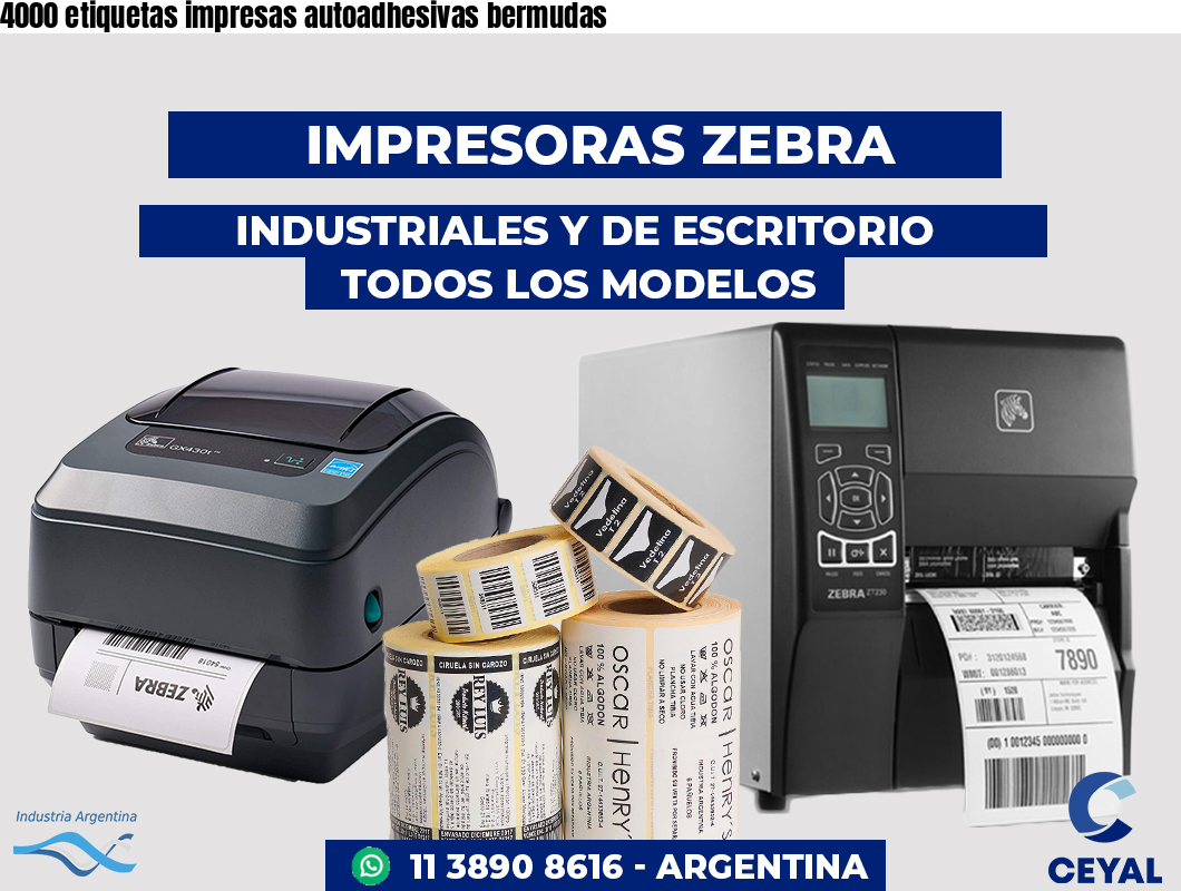 4000 etiquetas impresas autoadhesivas bermudas