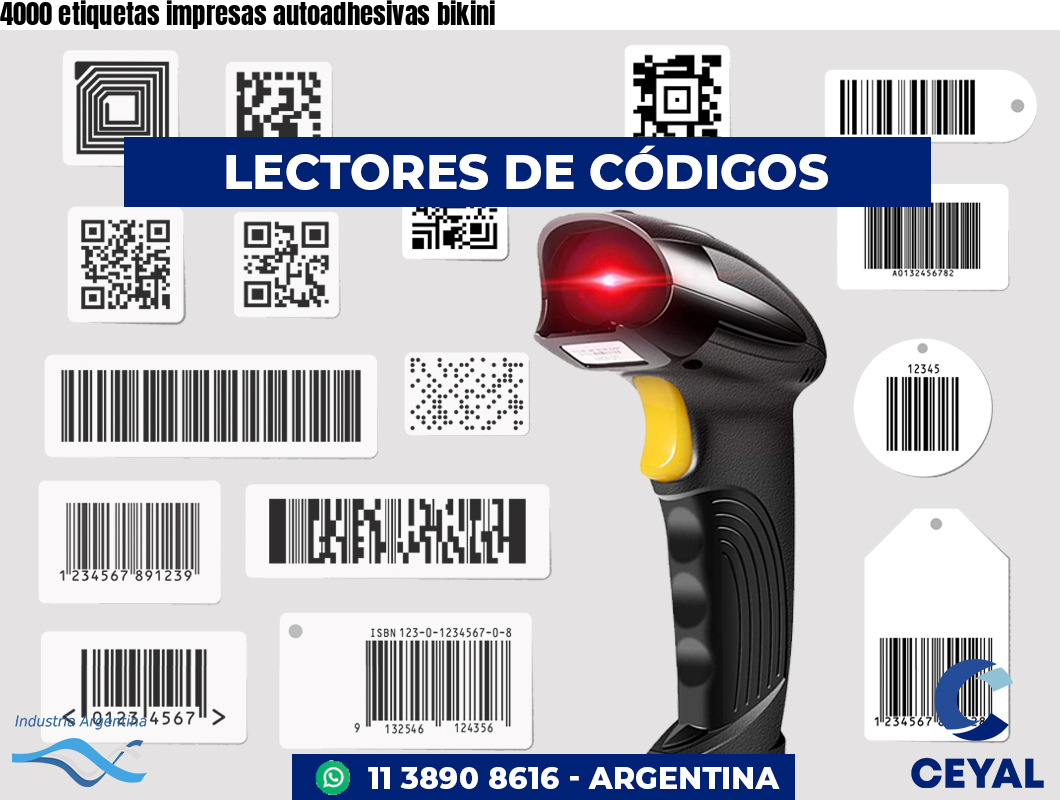 4000 etiquetas impresas autoadhesivas bikini