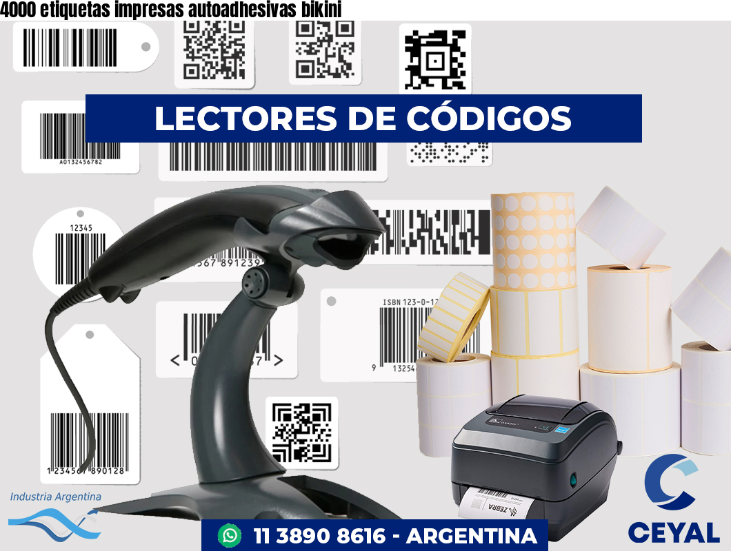 4000 etiquetas impresas autoadhesivas bikini