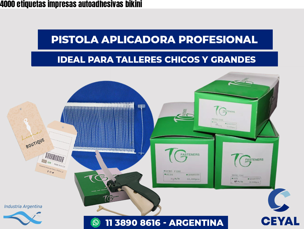 4000 etiquetas impresas autoadhesivas bikini