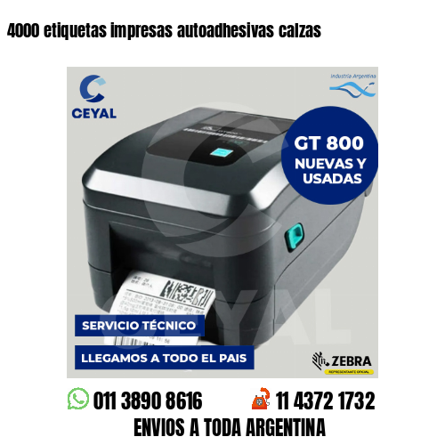 4000 etiquetas impresas autoadhesivas calzas