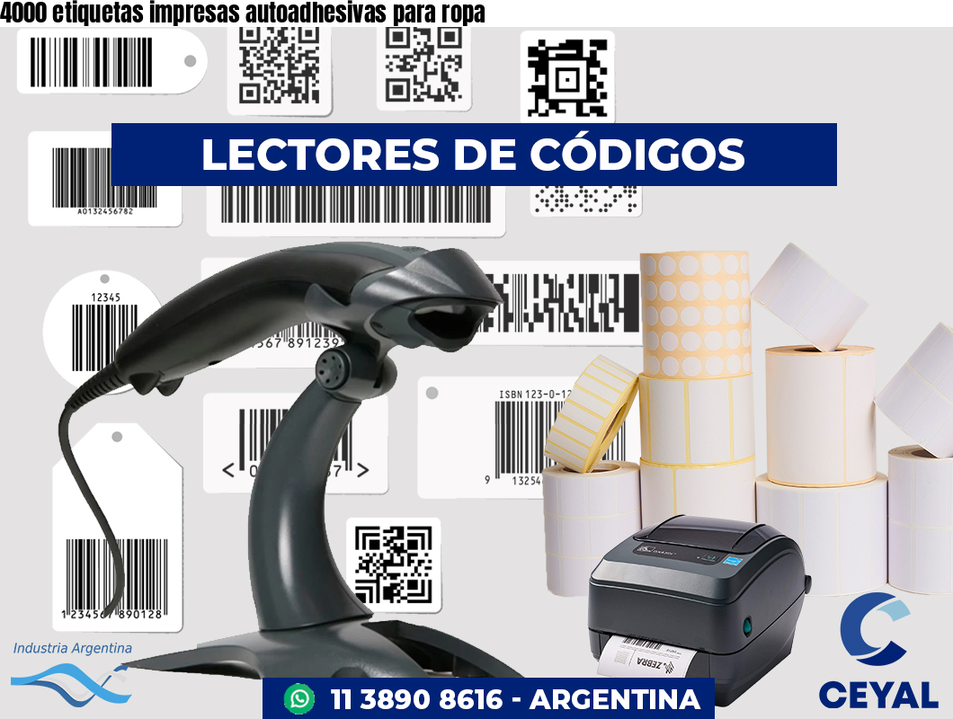4000 etiquetas impresas autoadhesivas para ropa