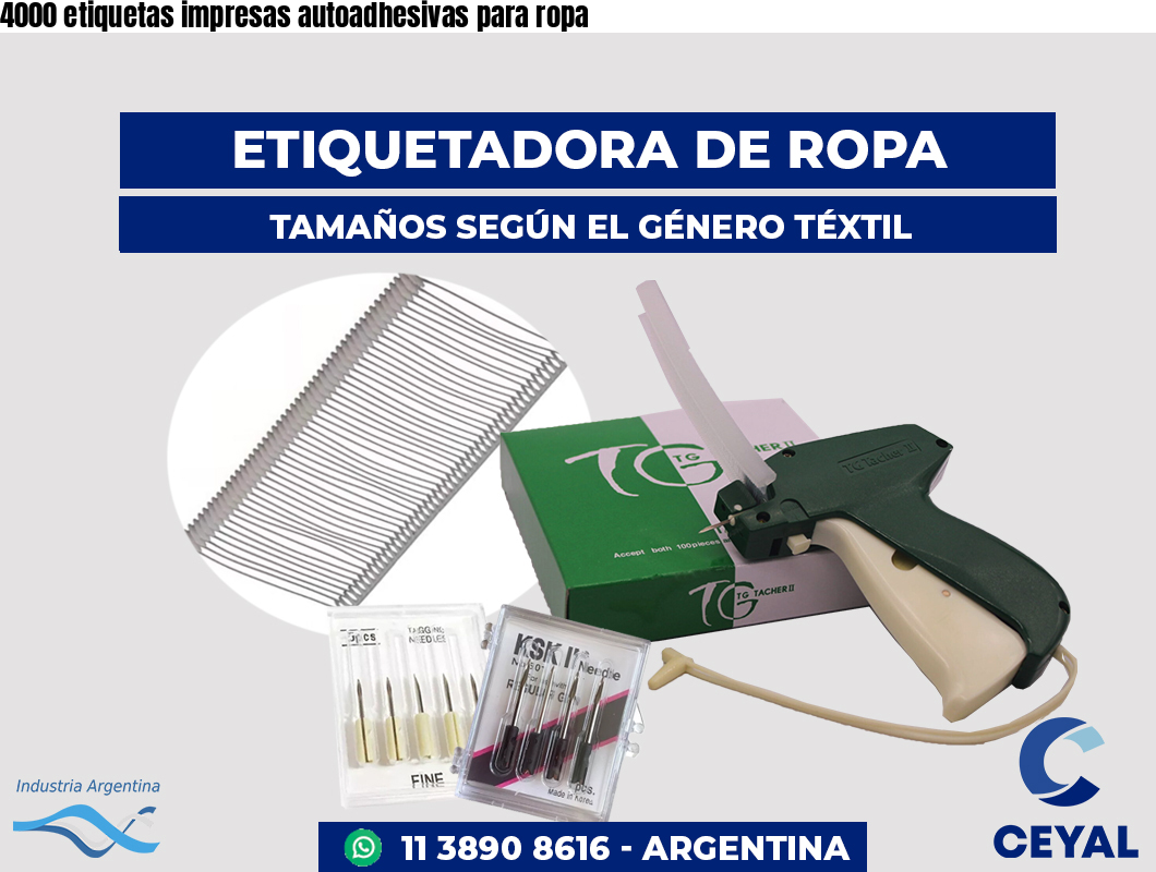 4000 etiquetas impresas autoadhesivas para ropa