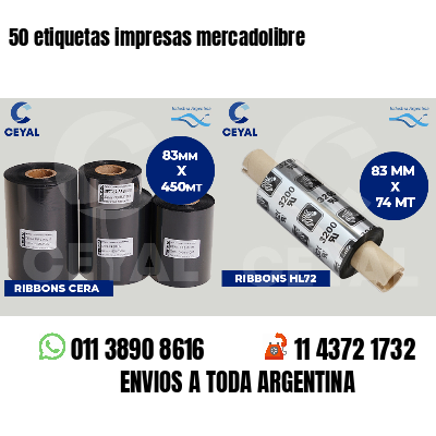 50 etiquetas impresas mercadolibre