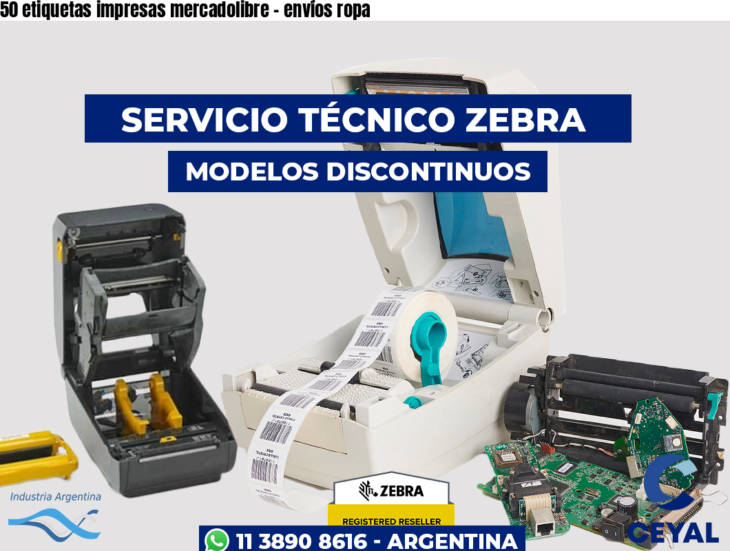 50 etiquetas impresas mercadolibre - envíos ropa