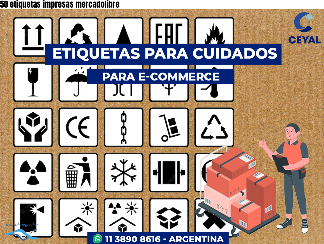50 etiquetas impresas mercadolibre