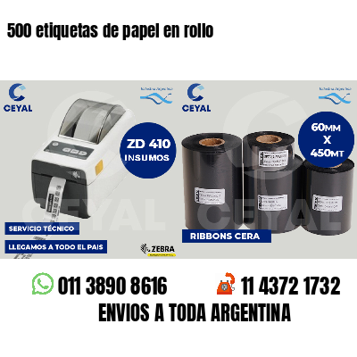 500 etiquetas de papel en rollo