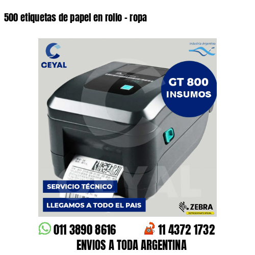 500 etiquetas de papel en rollo - ropa