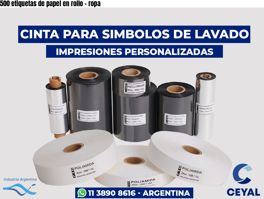 500 etiquetas de papel en rollo – ropa