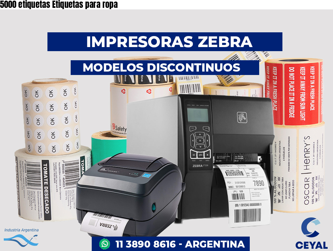 5000 etiquetas Etiquetas para ropa