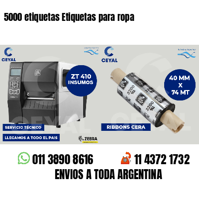 5000 etiquetas Etiquetas para ropa