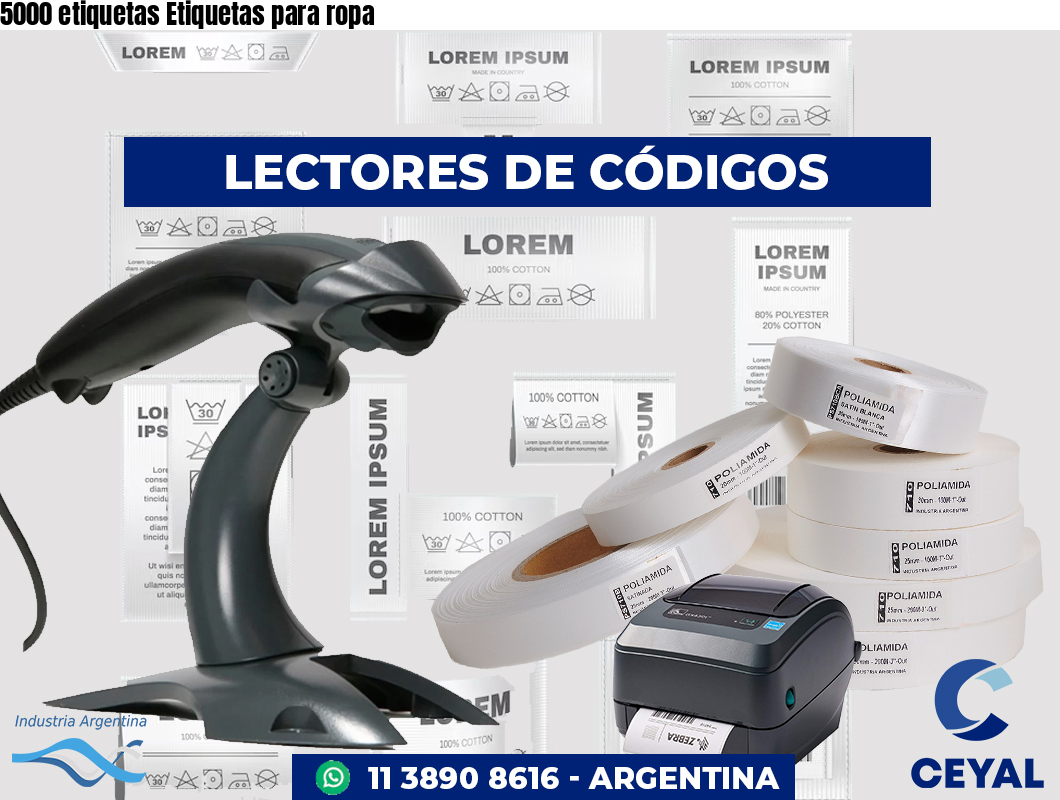 5000 etiquetas Etiquetas para ropa