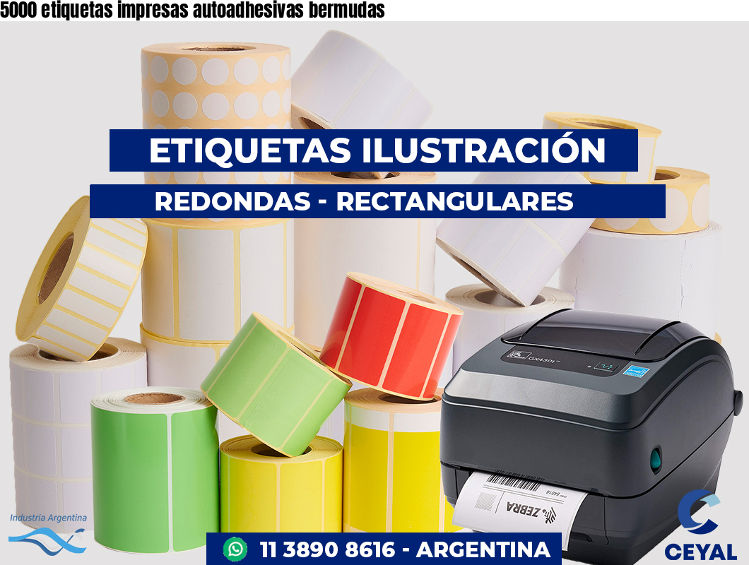 5000 etiquetas impresas autoadhesivas bermudas