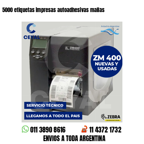 5000 etiquetas impresas autoadhesivas mallas