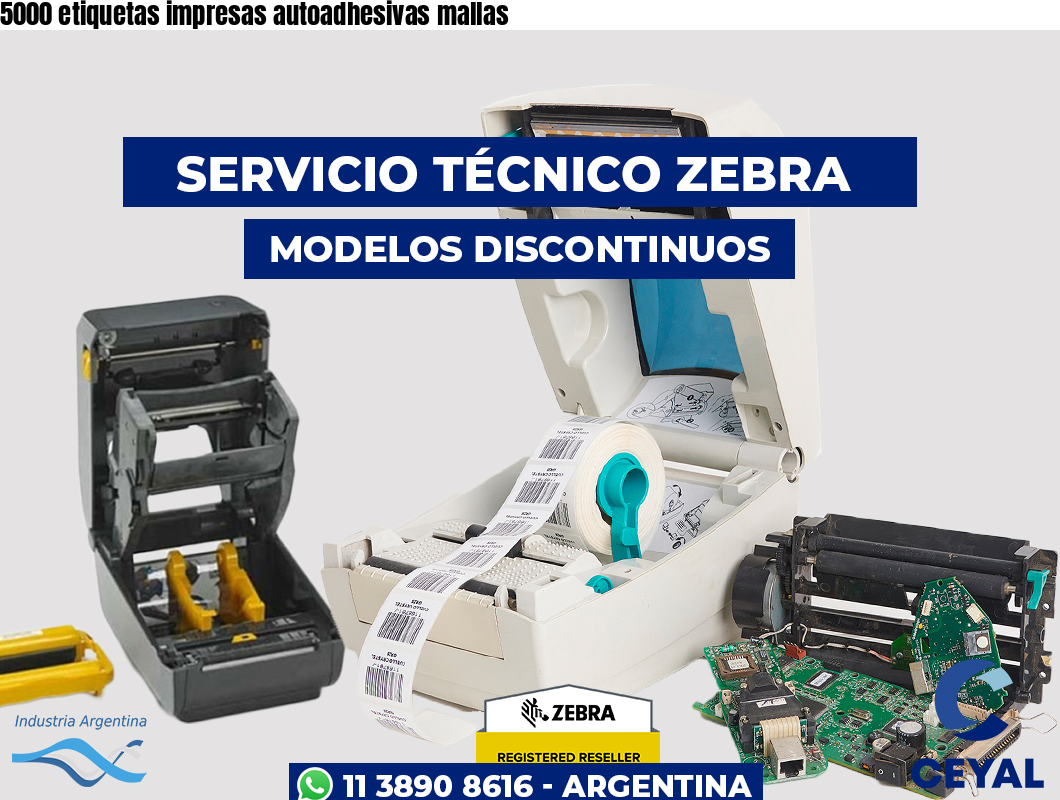 5000 etiquetas impresas autoadhesivas mallas