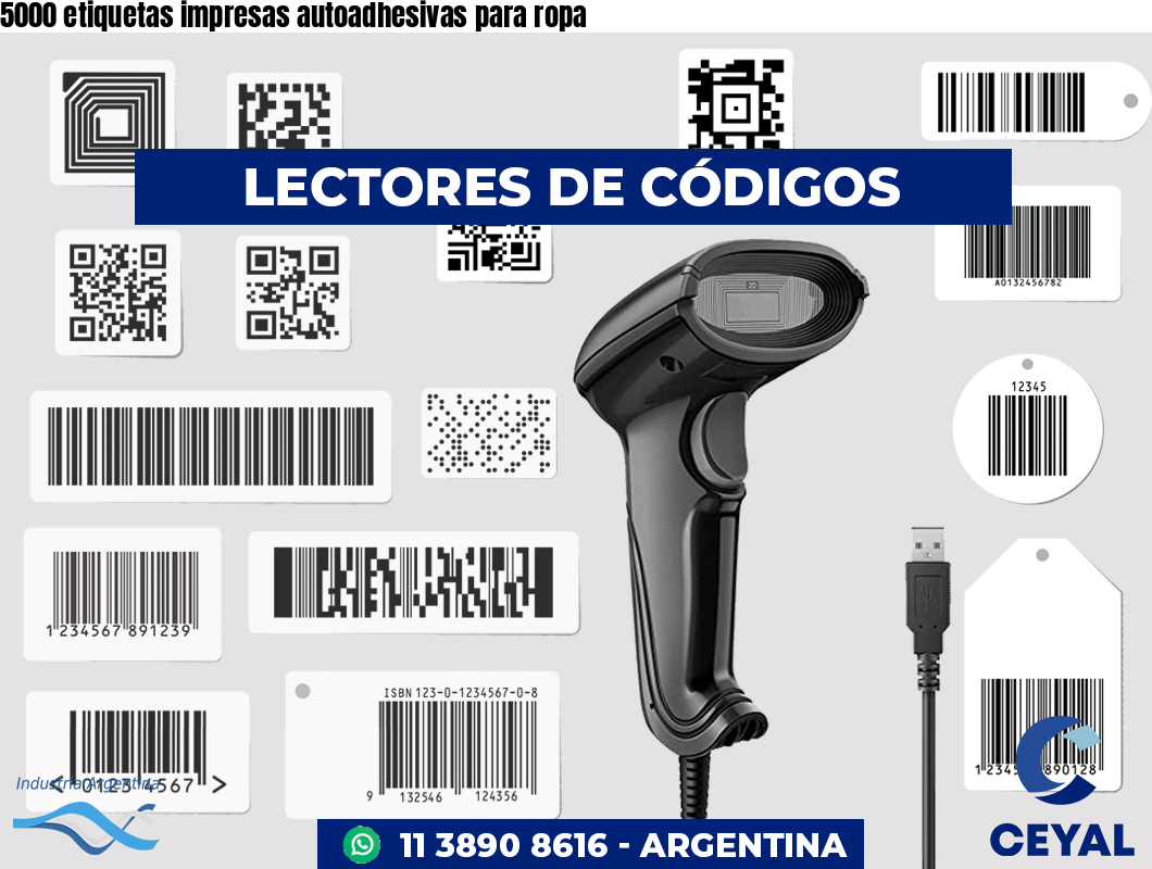 5000 etiquetas impresas autoadhesivas para ropa