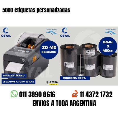 5000 etiquetas personalizadas