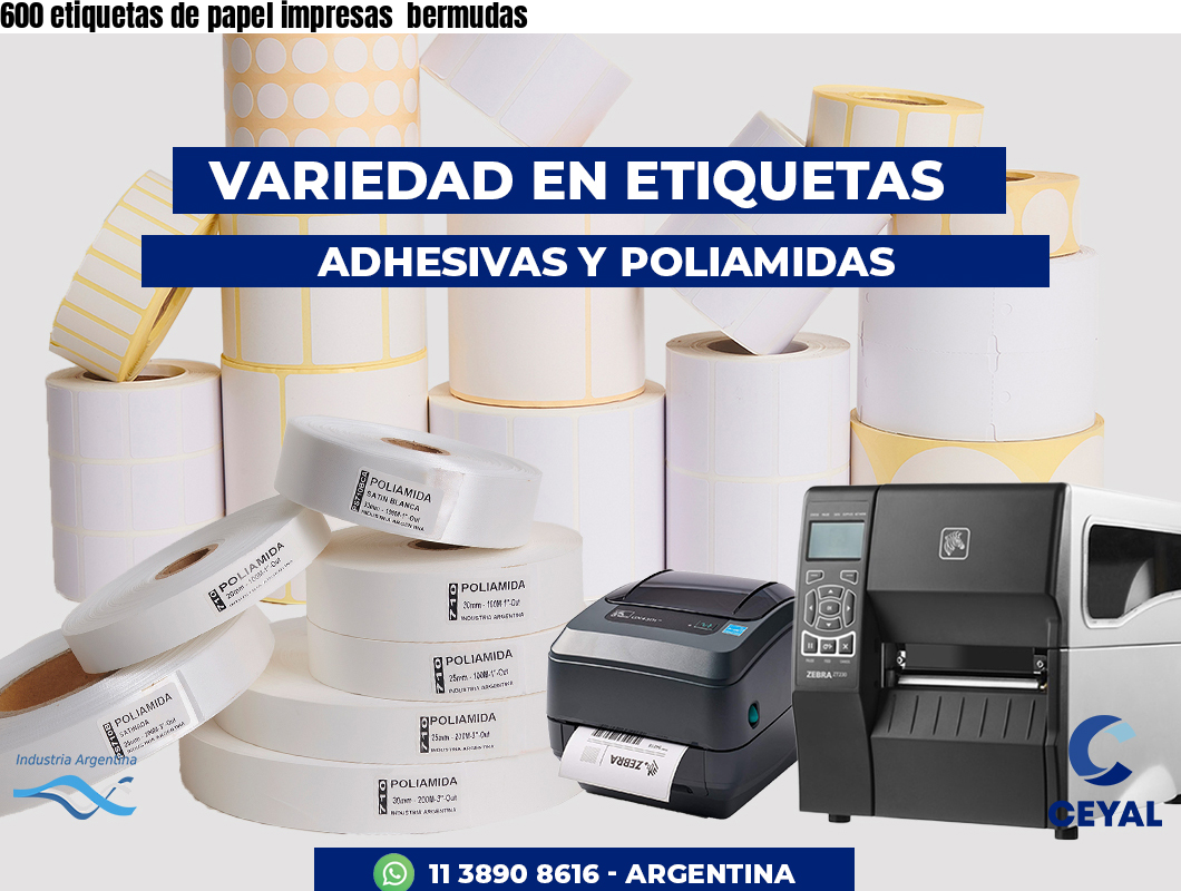 600 etiquetas de papel impresas  bermudas
