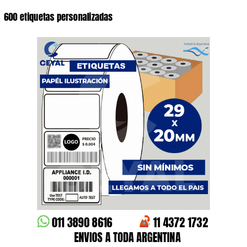 600 etiquetas personalizadas