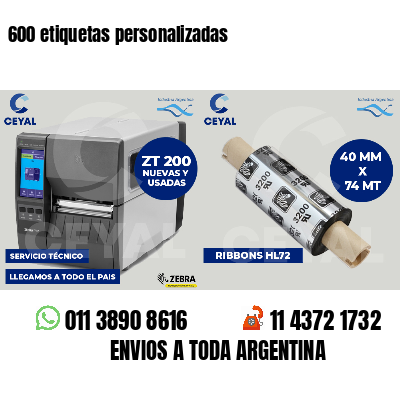 600 etiquetas personalizadas