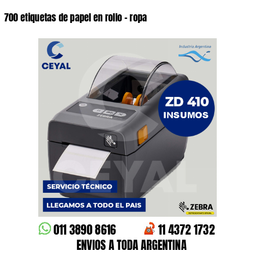 700 etiquetas de papel en rollo - ropa