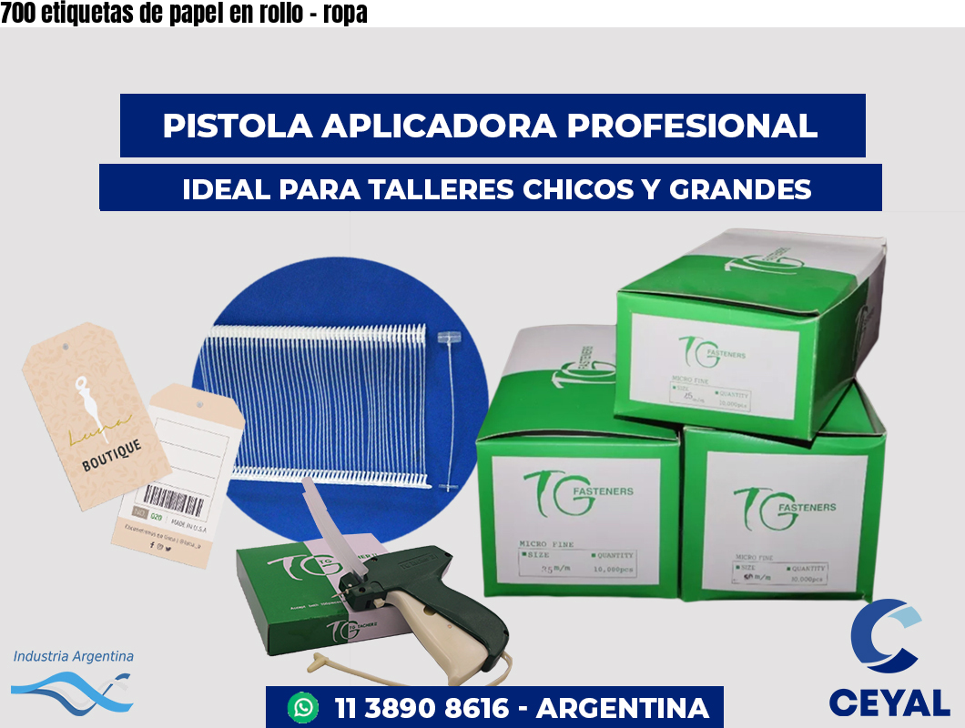 700 etiquetas de papel en rollo - ropa
