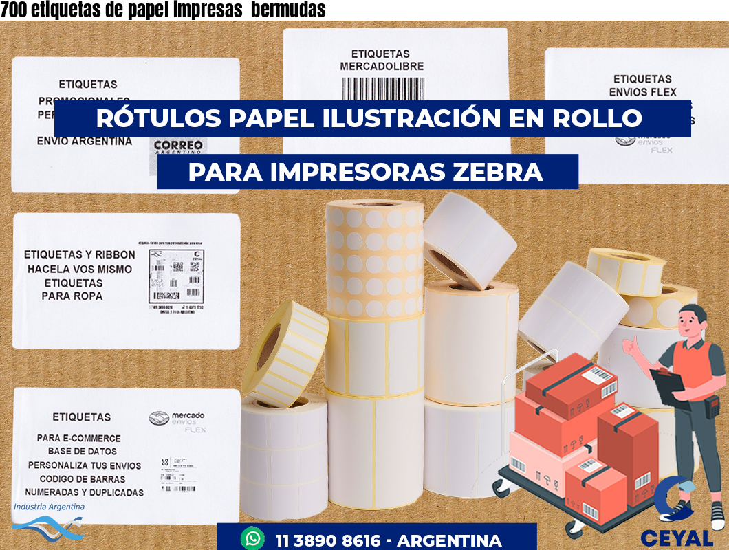 700 etiquetas de papel impresas  bermudas