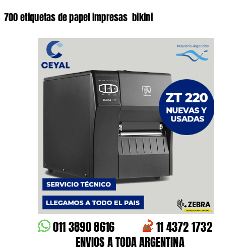 700 etiquetas de papel impresas  bikini