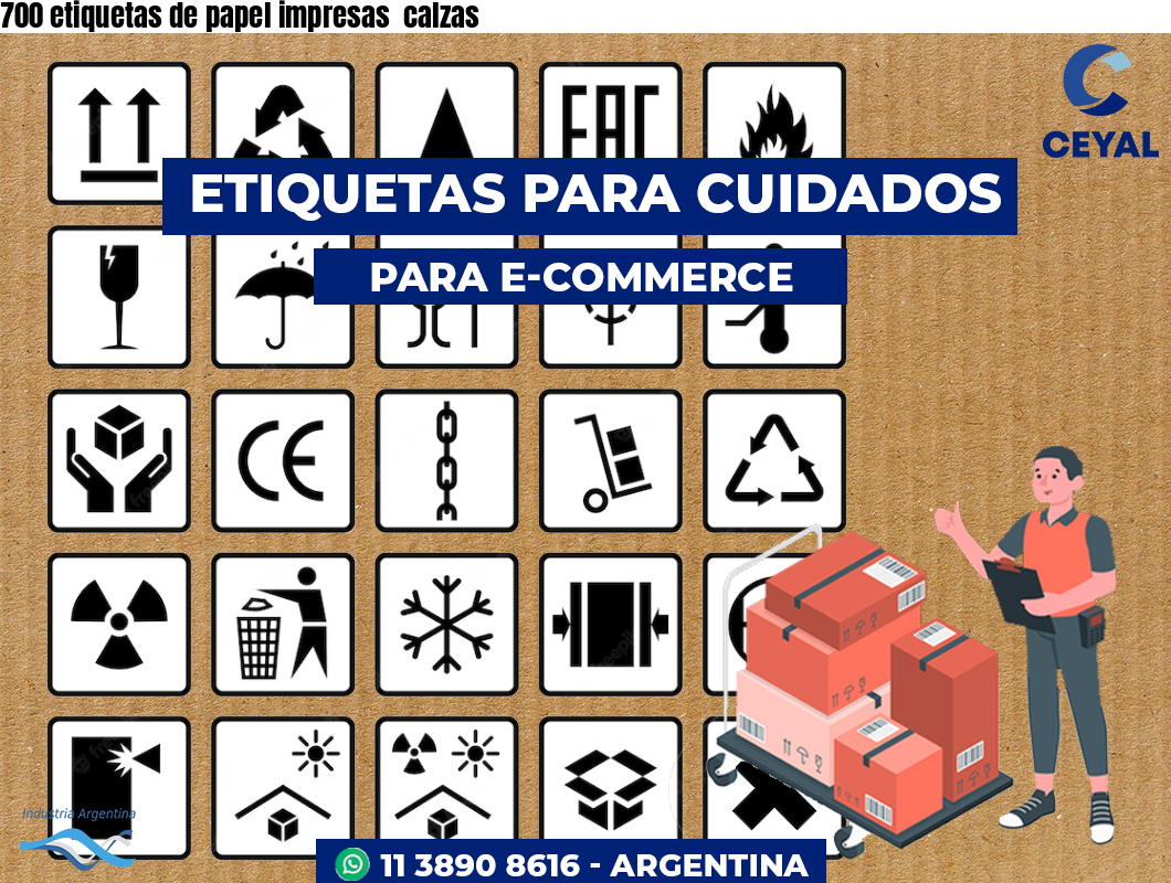700 etiquetas de papel impresas  calzas