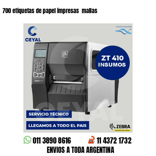 700 etiquetas de papel impresas mallas