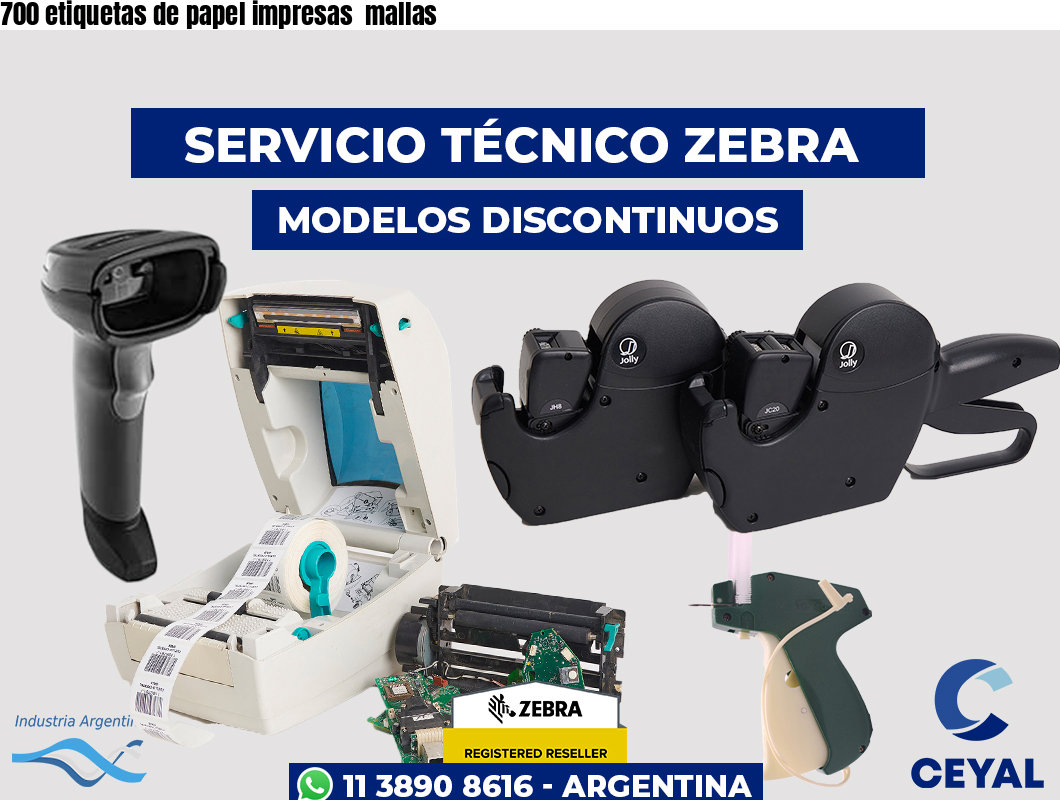 700 etiquetas de papel impresas mallas