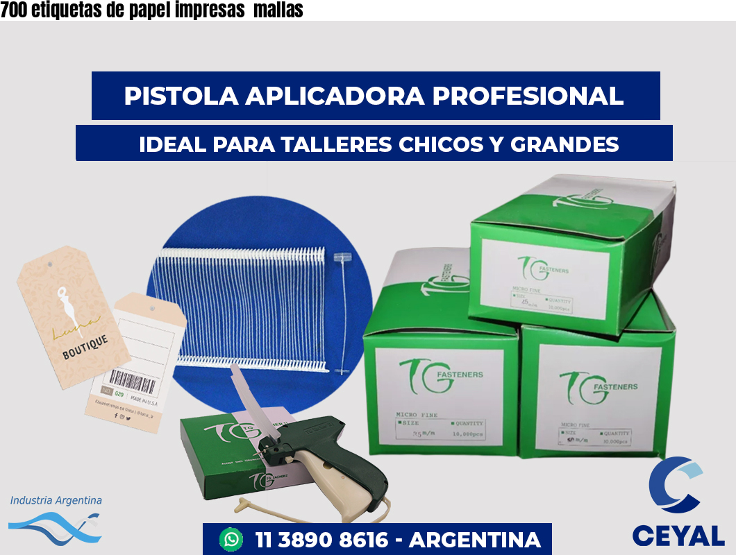 700 etiquetas de papel impresas mallas