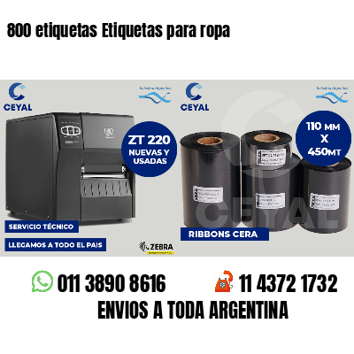 800 etiquetas Etiquetas para ropa