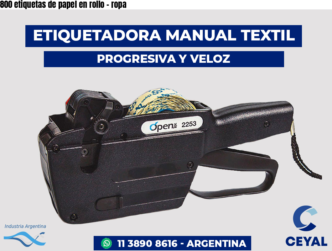 800 etiquetas de papel en rollo - ropa