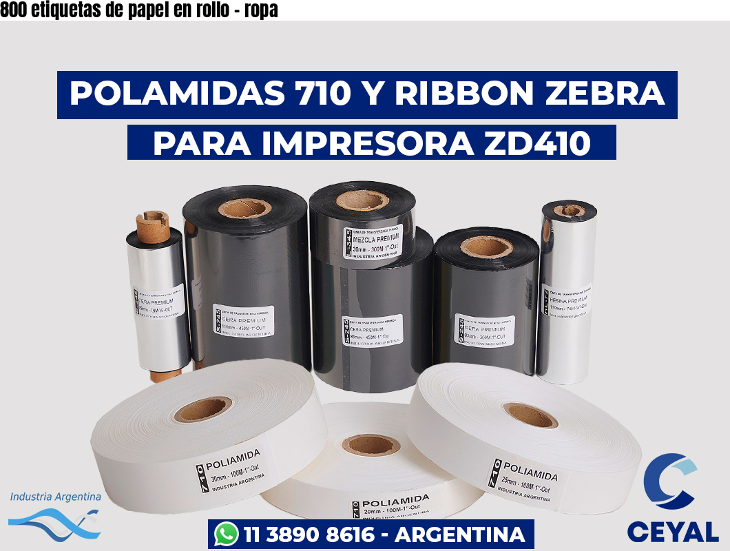 800 etiquetas de papel en rollo – ropa