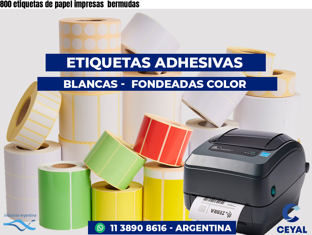 800 etiquetas de papel impresas  bermudas