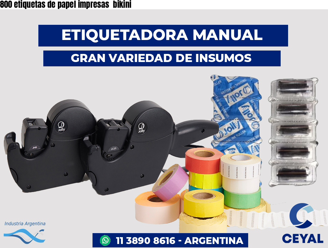 800 etiquetas de papel impresas bikini