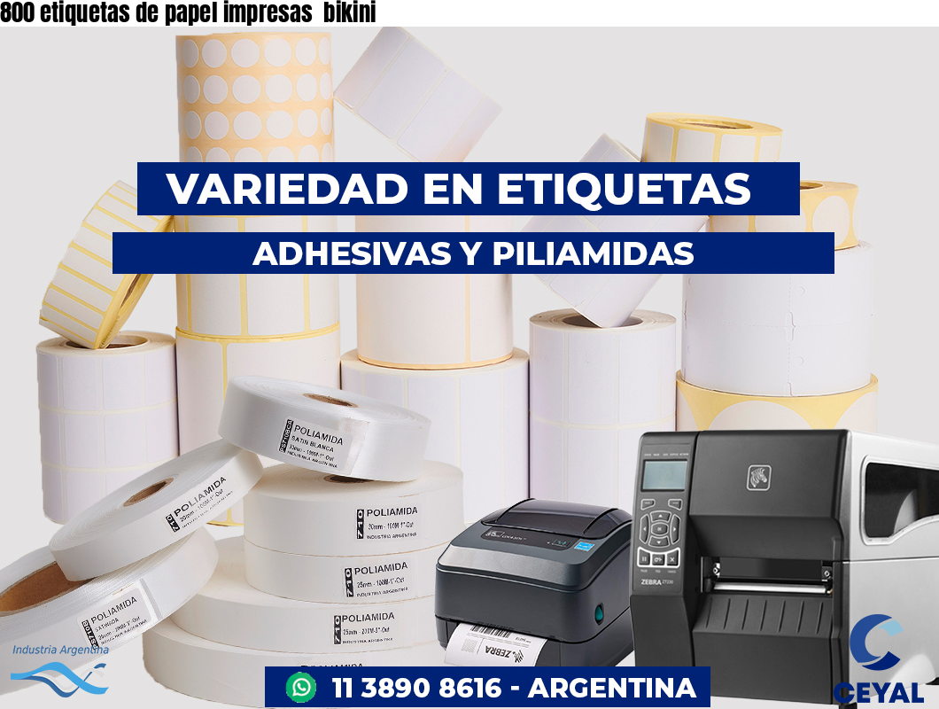 800 etiquetas de papel impresas  bikini