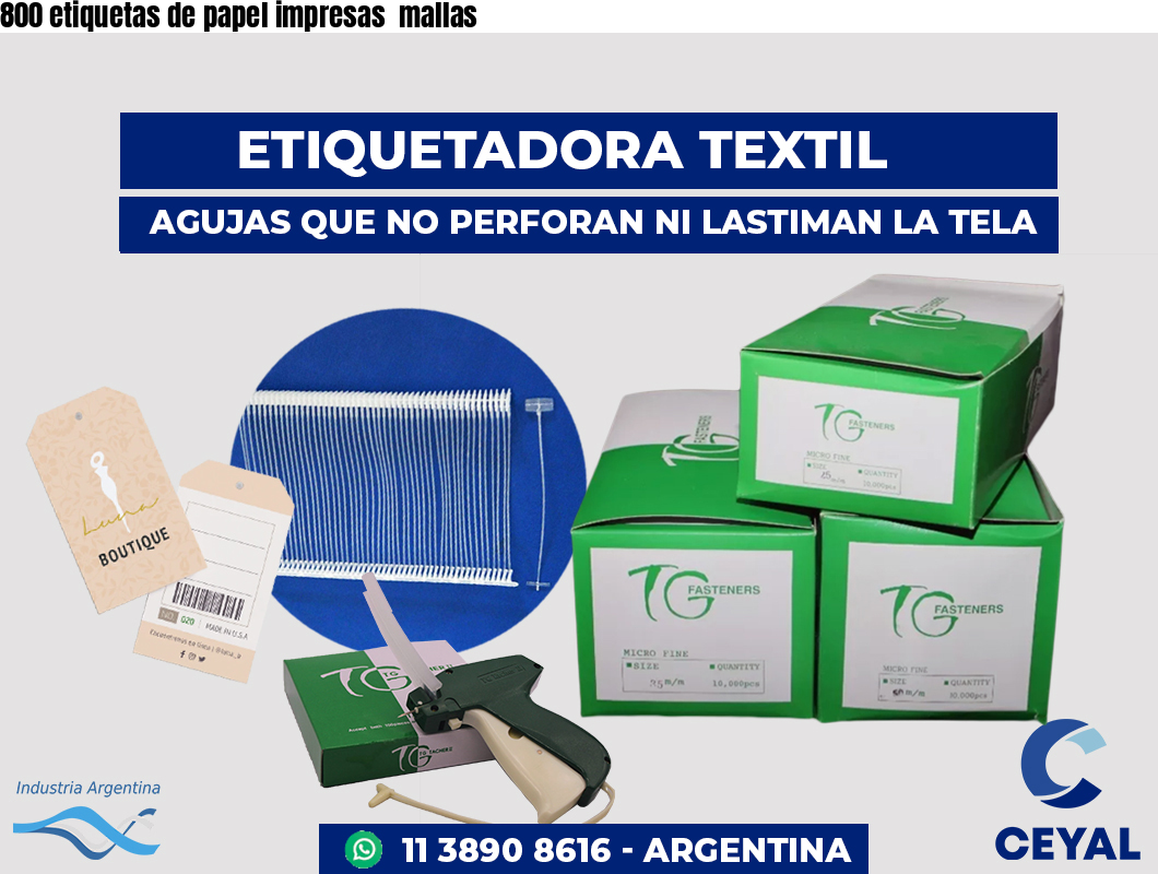 800 etiquetas de papel impresas mallas