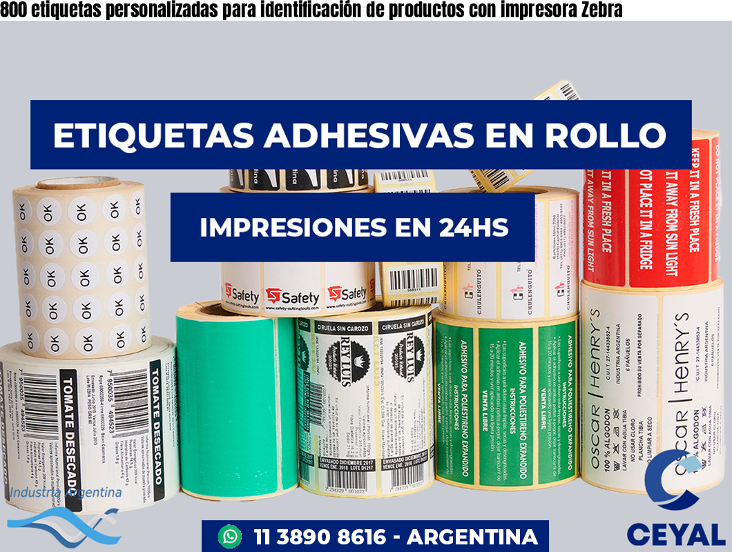 800 etiquetas personalizadas para identificación de productos con impresora Zebra