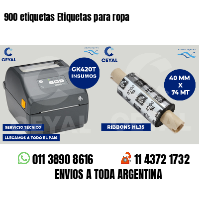 900 etiquetas Etiquetas para ropa