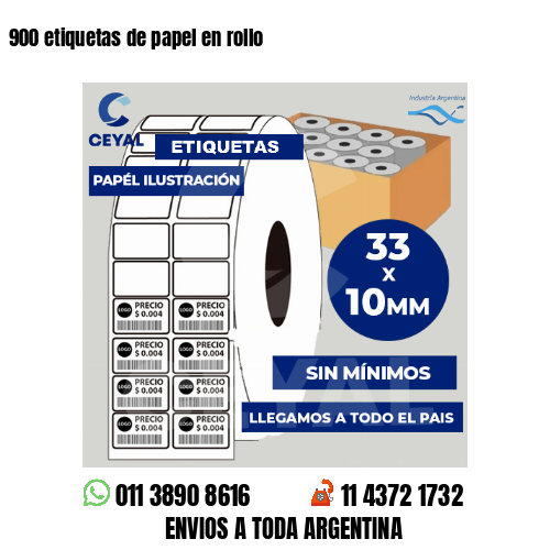 900 etiquetas de papel en rollo