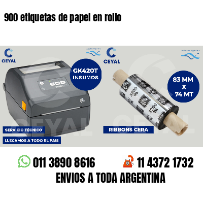 900 etiquetas de papel en rollo