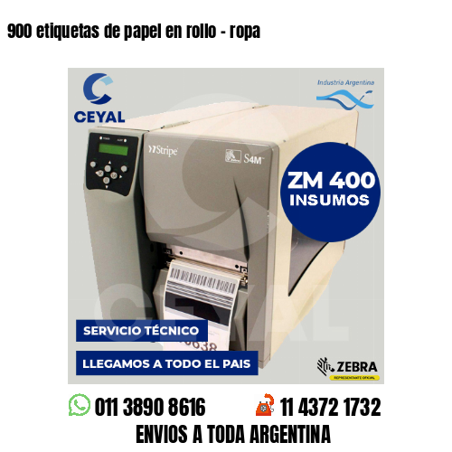 900 etiquetas de papel en rollo - ropa