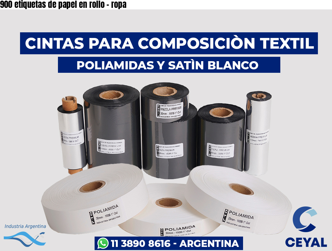 900 etiquetas de papel en rollo – ropa