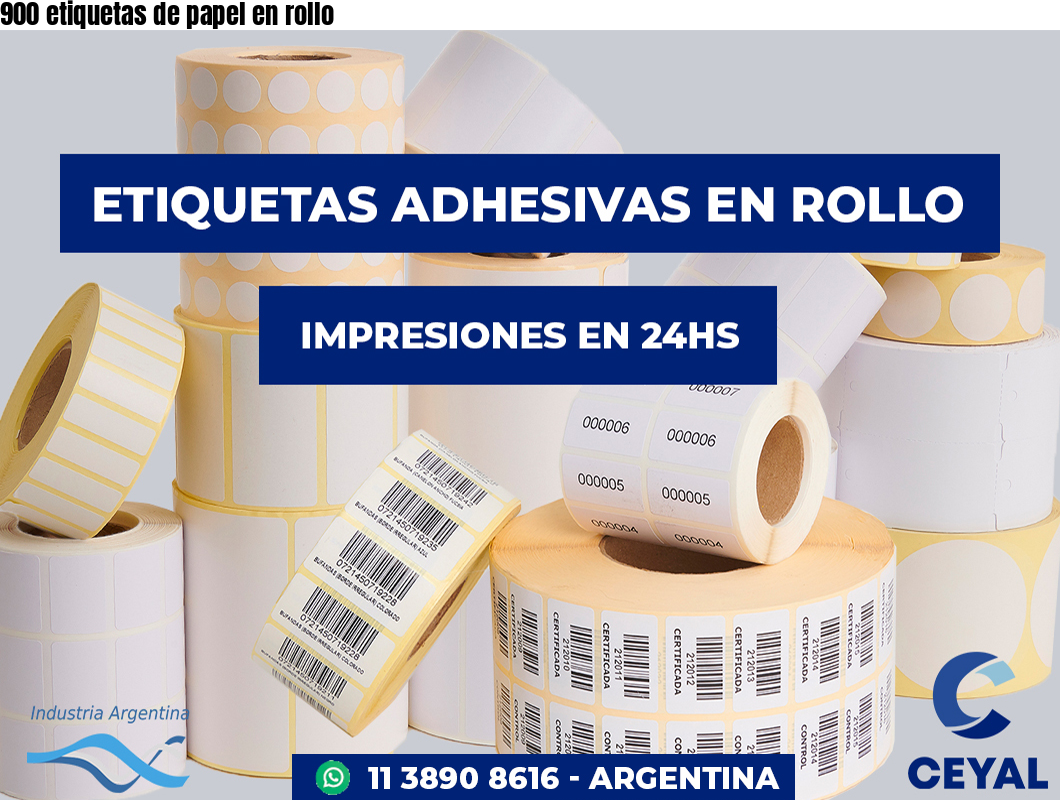 900 etiquetas de papel en rollo